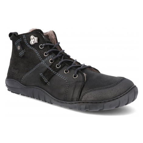 Barefoot pánské zimní boty Koel - Pax Leather wool Black černé Koel4kids