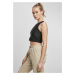 Dámský top // Urban classics  Ladies Cropped Shiny Rib Top black