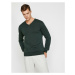 Koton Men's Green V-Neck Knitwear Sweater