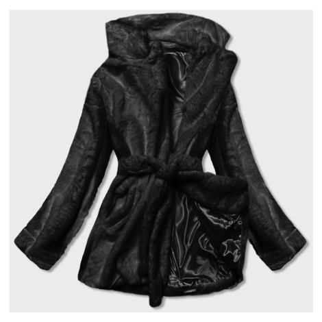 Černá dámská bunda - kožíšek s límcem (GSQ2166) Ann Gissy