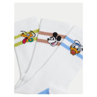 Sada tří párů dětských ponožek s motivem Disney v bílé barvě Marks & Spencer