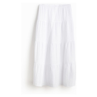 H & M - Maxi sukně ze sešívaných volánů - bílá