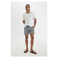 DEFACTO Striped Mesh Lined Short Length Swim Shorts