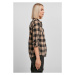 Ladies Turnup Checked Flanell Shirt - black/softtaupe