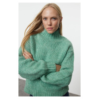 Trendyol Mint Wide Fit Soft Textured Basic Knitwear Sweater