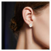 Éternelle Náušnice Contessa - zirkon, perla, stříbrné zapínání E1369-TBLY Zlatá