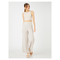 Koton The Wide Leg Trousers have a relaxed fit. The waist is elasticated.