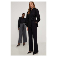 Kalhoty Answear Lab X limited collection NO SHAME dámské, černá barva, jednoduché, high waist