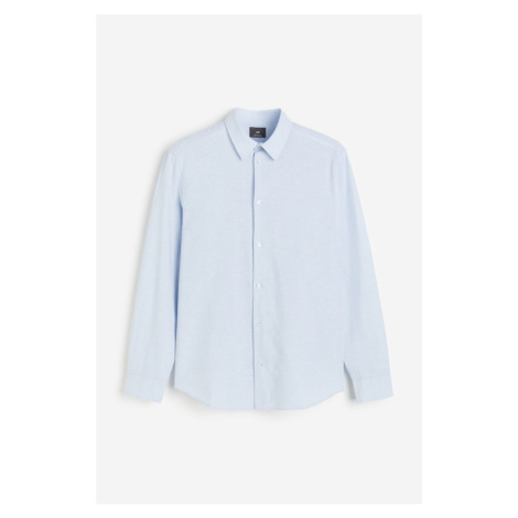 H & M - Košile z lněné směsi Regular Fit - modrá H&M
