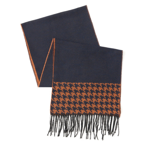 ALTINYILDIZ CLASSICS Men's Navy Blue-Orange Patterned Scarf AC&Co / Altınyıldız Classics