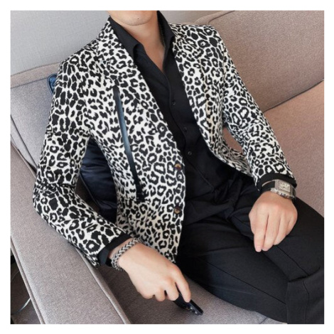 Pánské sako sexy zvířecí vzor leopard JFC FASHION