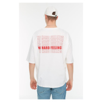 Trendyol Oversize/Wide Cut Crew Neck Short Sleeve Text Printed 1 Cotton T-Shirt