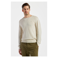 SVETR GANT COTTON LINEN C-NECK bílá