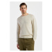 SVETR GANT COTTON LINEN C-NECK PUTTY