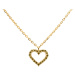 PDPAOLA Něžný pozlacený náhrdelník se srdíčkem Olive Heart Gold CO01-223-U (řetízek, přívěsek)
