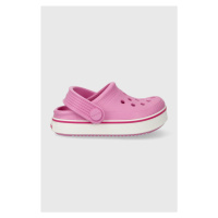 Dětské pantofle Crocs CROCBAND CLEAN CLOG růžová barva