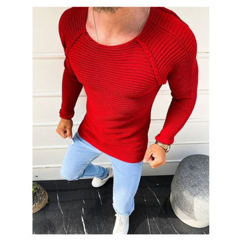 Červený svetr s raglánovými rukávy Červená BASIC