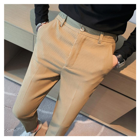 Texturované pánské kalhoty casual a office styl JFC FASHION