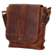 Větší praktická kožená pánská taška Thibault Green Wood, světle hnědá