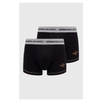 Boxerky Aeronautica Militare 2-pack pánské, černá barva, AM1UBX003