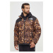 Péřová bunda The North Face Lhotse Jacket pánská, hnědá barva, zimní, oversize, NF0A3Y23OS31