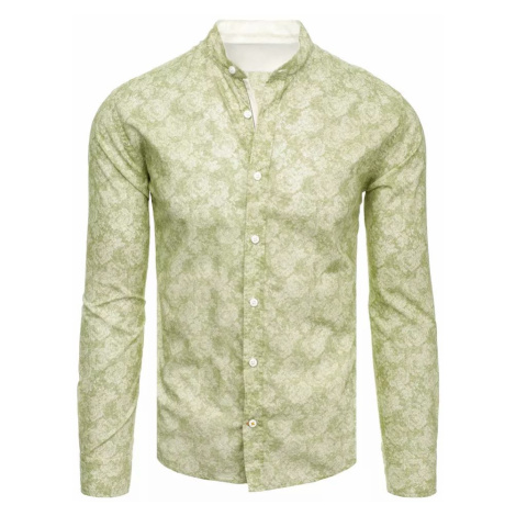 Buďchlap Elegantní zelená košile s krásným vzorem