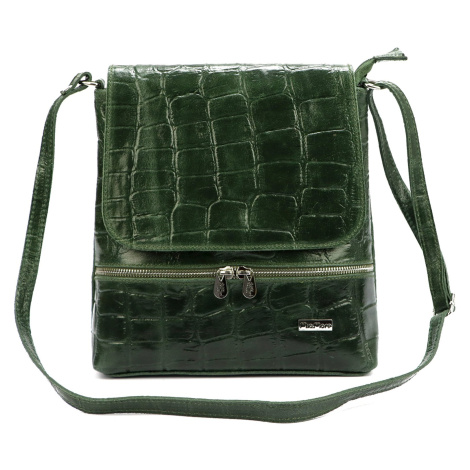 Kožená crossbody kabelka MiaMore 01-023 COCO zelená