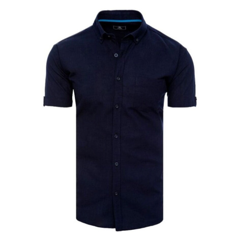 D Street Pánská košile s krátkým rukávem Glest tmavě modrá Tmavě modrá