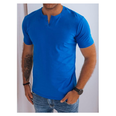 Pánské modré tričko s knoflíky v akci DStreet