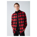 GRIMELANGE Cullen Men's Lumberjack Shirt Thick Textured Fleece Top And Soft Plaid Jacket Shir