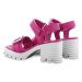 Kožené sandály Kennel & Schmenger Fire dámské, růžová barva, na podpatku, 91-53520