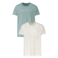 LIVERGY® Pánské triko, 2 kusy (zelená/bílá)