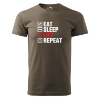 DOBRÝ TRIKO Pánské tričko s potiskem Eat sleep lift
