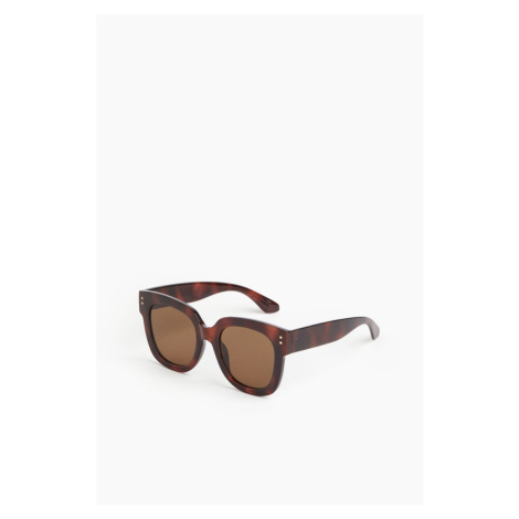 H & M - Hranaté sluneční brýle - hnědá H&M