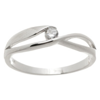 Dámský stříbrný prsten s čirým zirkonem STRP0423F