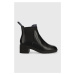 Kožené kotníkové boty Camper Wonder dámské, černá barva, na podpatku