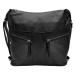 Velký černý kabelko-batoh 2v1 s šikmými kapsami