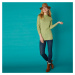 Blancheporte Žebrovaný pulovr se stojáčkem zelenkavá