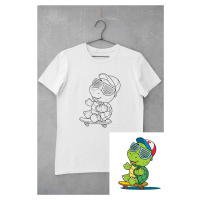 MMO Dětské tričko vymaluj si Želva na skateboardu