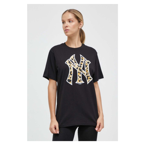 Bavlněné tričko 47brand MLB New York Yankees černá barva 47 Brand