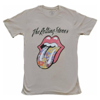 The Rolling Stones Tričko Flowers Tongue Unisex Sand