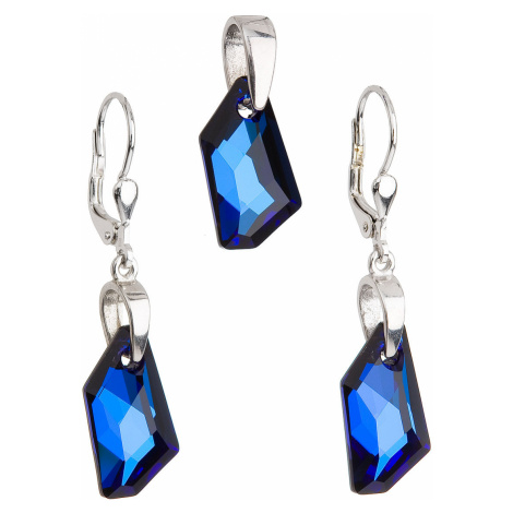 Evolution Group Sada šperků s krystaly Swarovski náušnice a přívěsek modrý krystal 39039.5