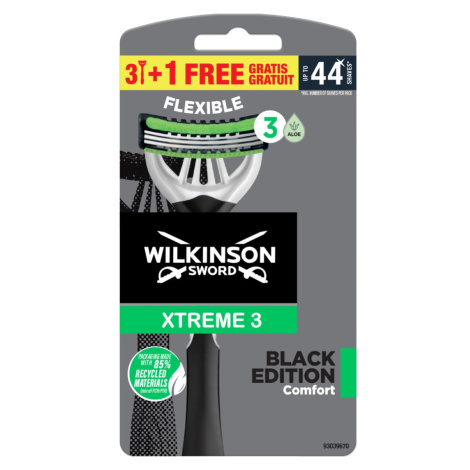 Wilkinson Xtreme3 Black Edition Comfort pánský jednorázový holicí strojek 3+1 ks Wilkinson Sword