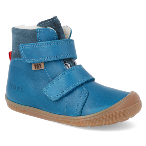 Barefoot dětské zimní boty Koel - Emil nappa Tex Jeans modré Koel4kids
