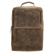 Hide & Stitches Idaho kožený unisex laptop batoh 15,6" - tmavě hnědý - 12L