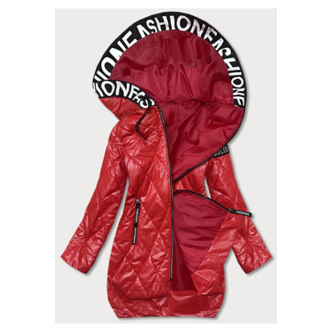 Červená prošívaná bunda s kapucí (B8082-4) S'WEST