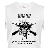 Pánské army triko Dvě do hrudníku a jedna do hlavy - ideální pro military