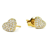 DIAMOND SPOT Náušnice srdce s brilianty ve 14kt žlutém zlatě 530227Y (Au 585/1000, 1,61 g)