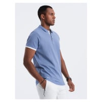 Men's cotton polo shirt - denim V3 OM-POSS-0113