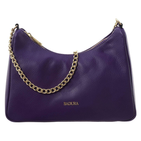 Společenská fialová dámská kožená kabelka přes rameno - BADURA
